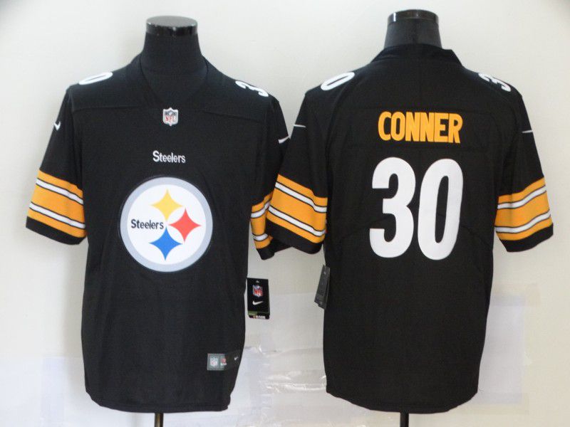 Men Pittsburgh Steelers 30 Conner Black Nike Team logo fashion NFL Jersey